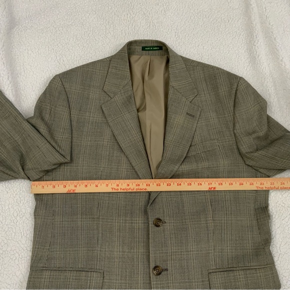 Lauren Ralph Lauren Blazer Sport Coat Jacket 42R 100% Wool Brown Tan Houndstooth - Picture 12 of 15